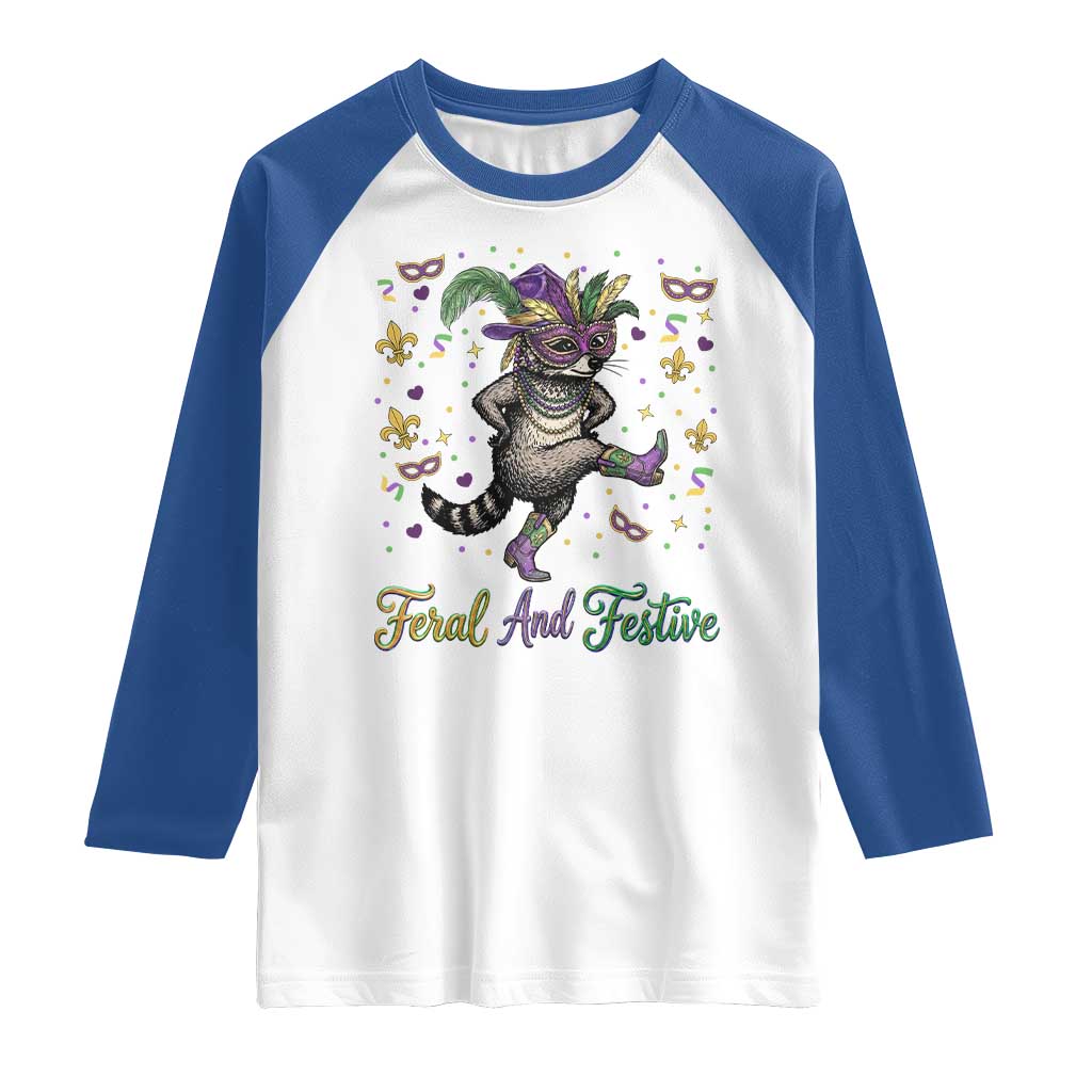 Mardi Gras Raccoon Raglan Shirt Feral And Festive