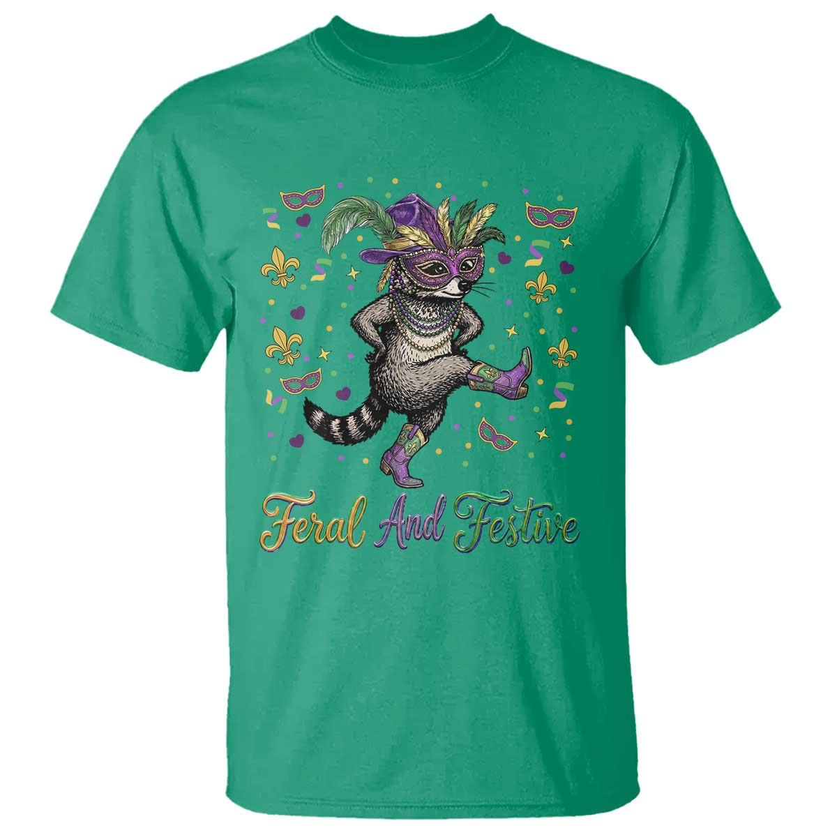Mardi Gras Raccoon T Shirt Feral And Festive