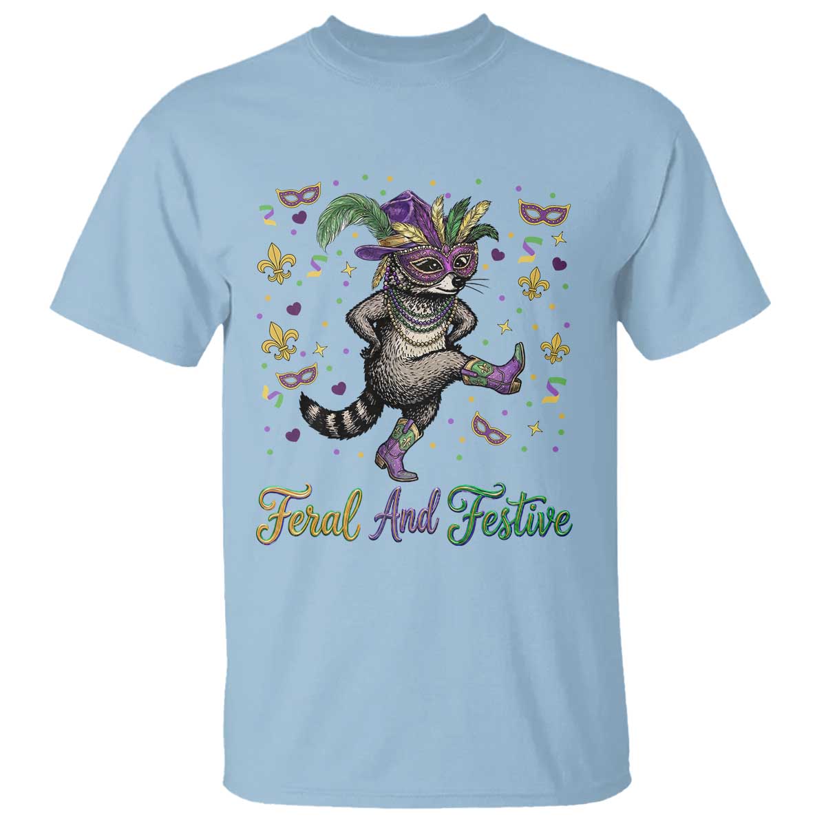 Mardi Gras Raccoon T Shirt Feral And Festive