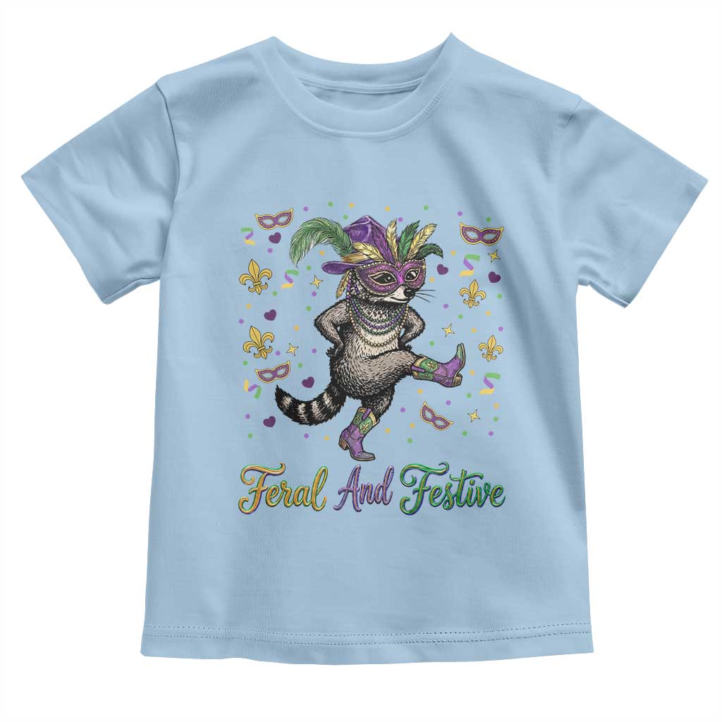 Mardi Gras Raccoon Toddler T Shirt Feral And Festive