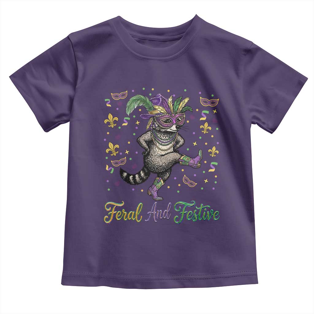 Mardi Gras Raccoon Toddler T Shirt Feral And Festive