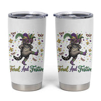 Mardi Gras Raccoon Tumbler Cup Feral And Festive
