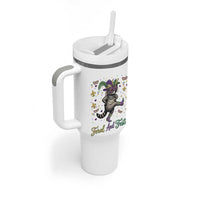 Mardi Gras Raccoon Tumbler With Handle Feral And Festive