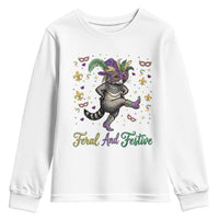 Mardi Gras Raccoon Youth Sweatshirt Feral And Festive