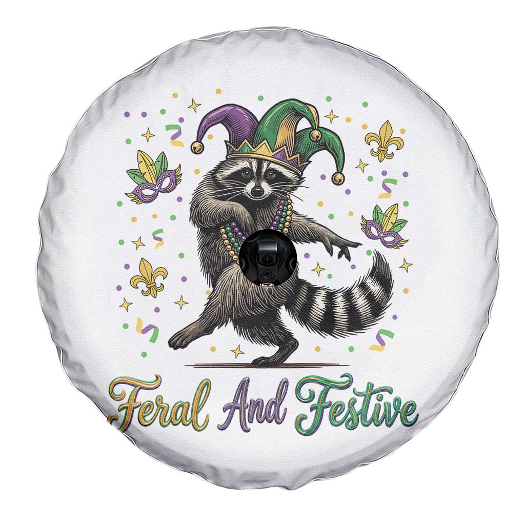 Mardi Gras Raccoon Spare Tire Cover Feral And Festive Trased Panda