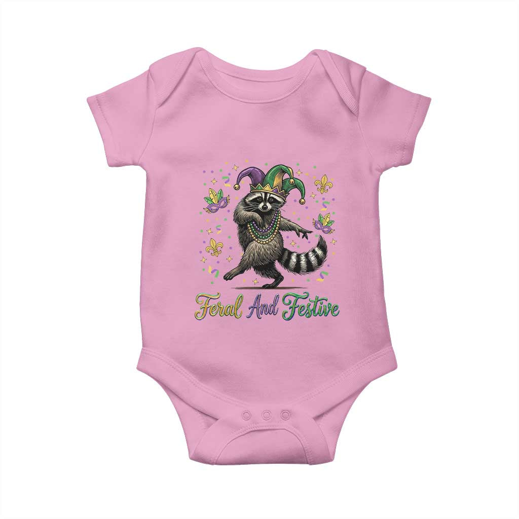 Mardi Gras Raccoon Baby Onesie Feral And Festive Trased Panda