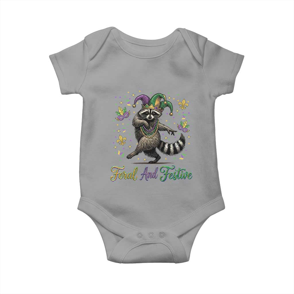 Mardi Gras Raccoon Baby Onesie Feral And Festive Trased Panda