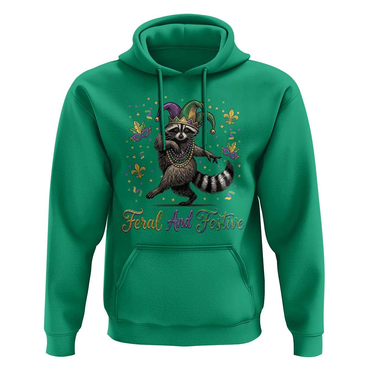 Mardi Gras Raccoon Hoodie Feral And Festive Trased Panda
