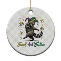 Mardi Gras Raccoon Ceramic Ornament Feral And Festive Trased Panda