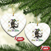 Mardi Gras Raccoon Ceramic Ornament Feral And Festive Trased Panda