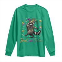 Mardi Gras Raccoon Long Sleeve Shirt Feral And Festive Trased Panda