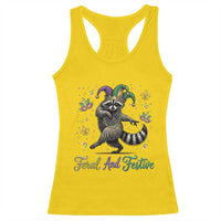 Mardi Gras Raccoon Racerback Tank Top Feral And Festive Trased Panda