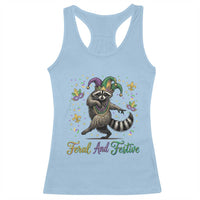 Mardi Gras Raccoon Racerback Tank Top Feral And Festive Trased Panda
