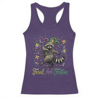 Mardi Gras Raccoon Racerback Tank Top Feral And Festive Trased Panda