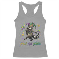 Mardi Gras Raccoon Racerback Tank Top Feral And Festive Trased Panda