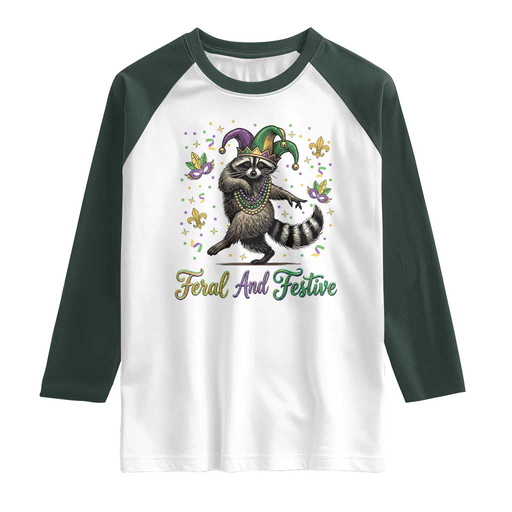 Mardi Gras Raccoon Raglan Shirt Feral And Festive Trased Panda