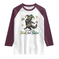 Mardi Gras Raccoon Raglan Shirt Feral And Festive Trased Panda