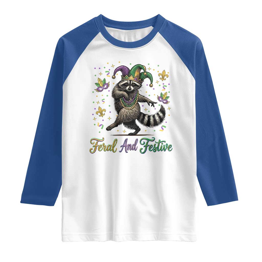 Mardi Gras Raccoon Raglan Shirt Feral And Festive Trased Panda