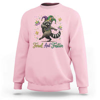Mardi Gras Raccoon Sweatshirt Feral And Festive Trased Panda