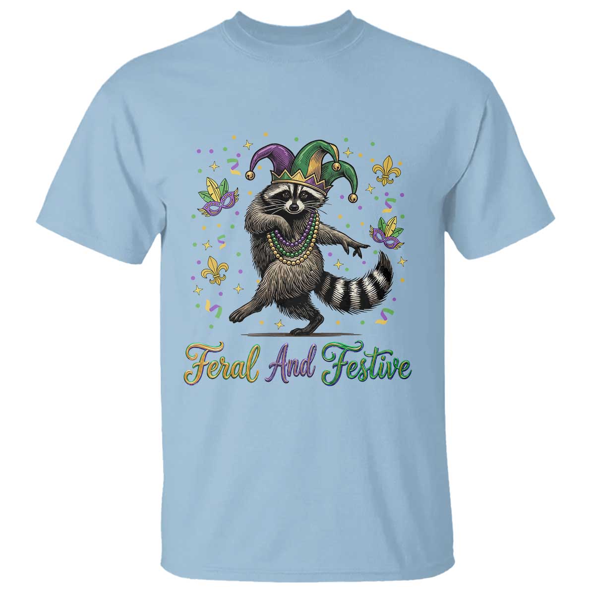 Mardi Gras Raccoon T Shirt Feral And Festive Trased Panda