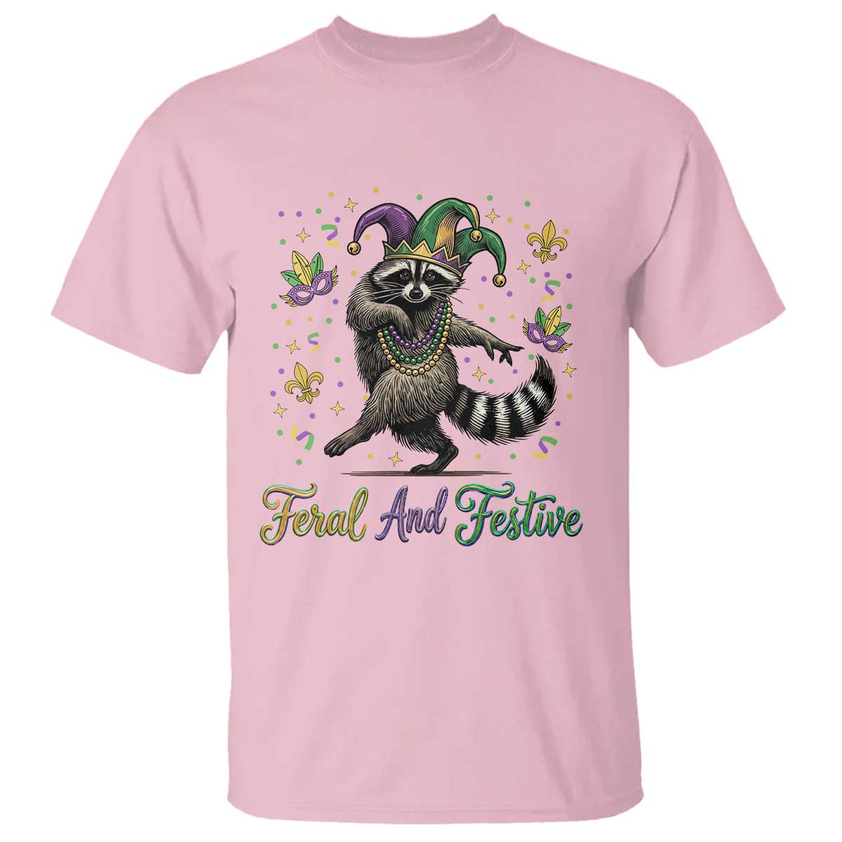 Mardi Gras Raccoon T Shirt Feral And Festive Trased Panda