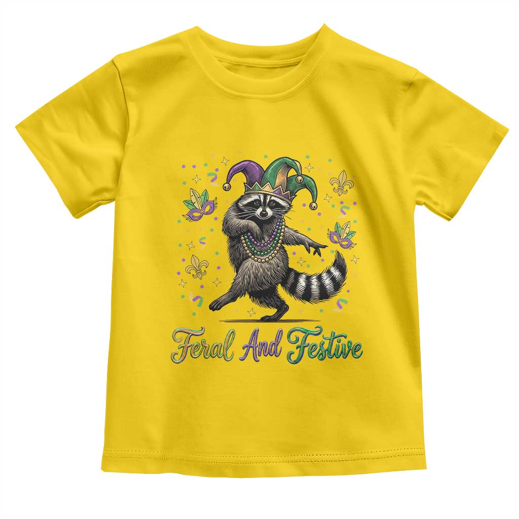 Mardi Gras Raccoon Toddler T Shirt Feral And Festive Trased Panda