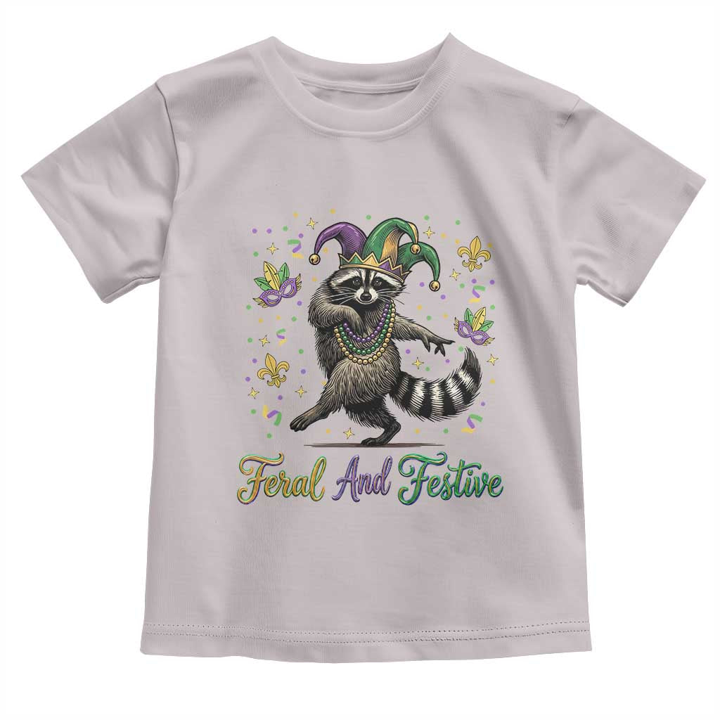Mardi Gras Raccoon Toddler T Shirt Feral And Festive Trased Panda
