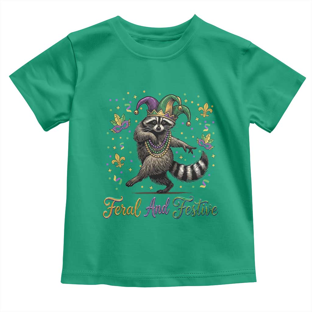 Mardi Gras Raccoon Toddler T Shirt Feral And Festive Trased Panda