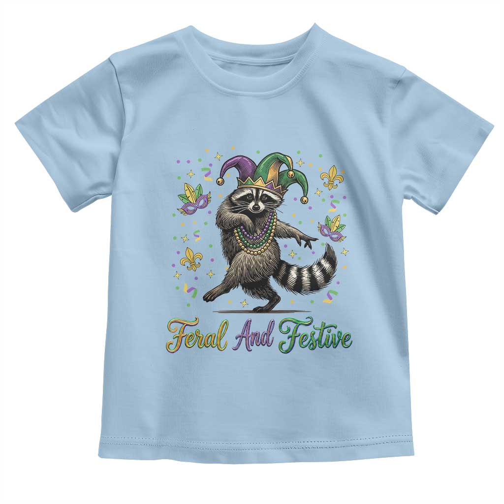 Mardi Gras Raccoon Toddler T Shirt Feral And Festive Trased Panda