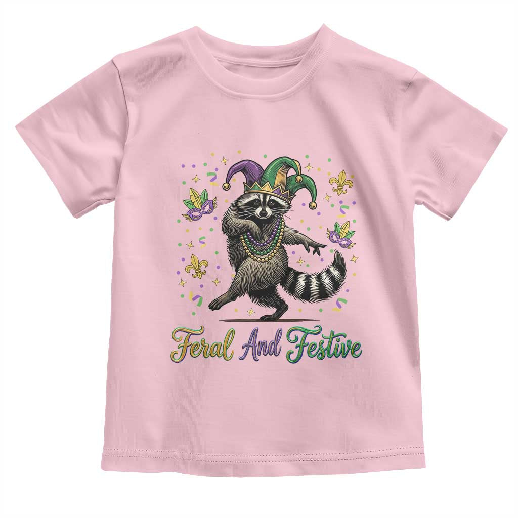 Mardi Gras Raccoon Toddler T Shirt Feral And Festive Trased Panda