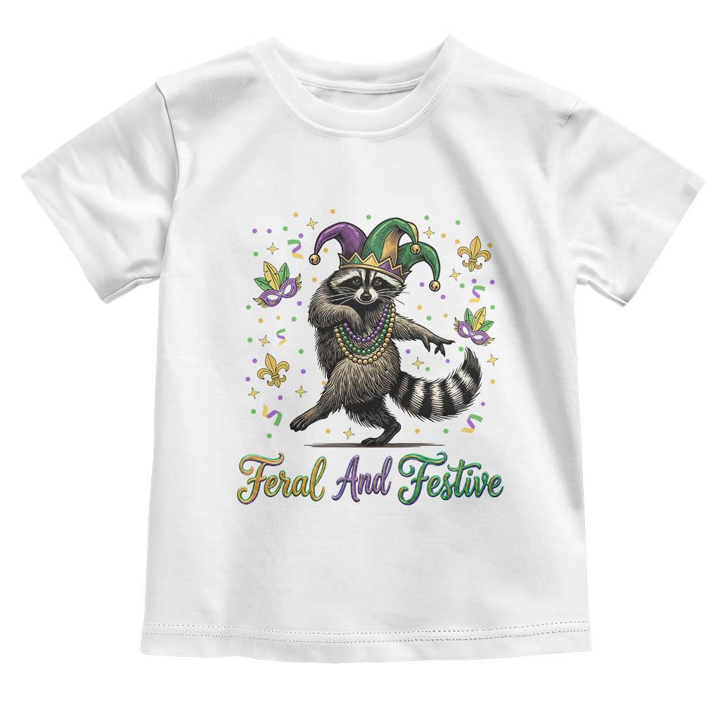 Mardi Gras Raccoon Toddler T Shirt Feral And Festive Trased Panda