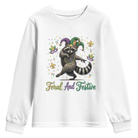 Mardi Gras Raccoon Youth Sweatshirt Feral And Festive Trased Panda