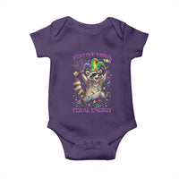 Mardi Gras Raccoon Baby Onesie Festive Vibes Feral Energy