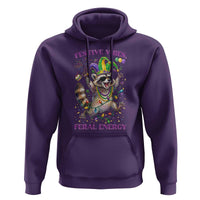 Mardi Gras Raccoon Hoodie Festive Vibes Feral Energy