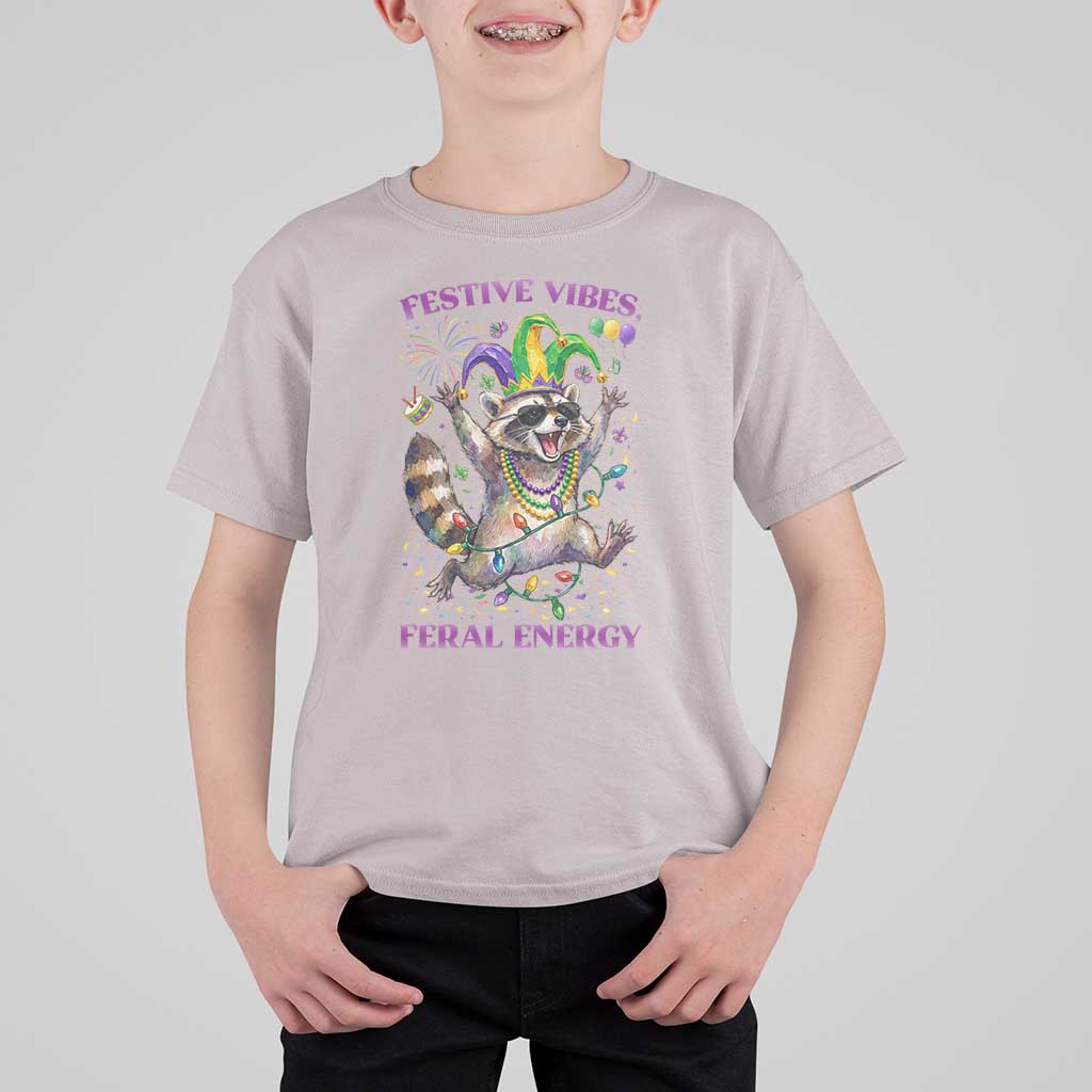 Mardi Gras Raccoon T Shirt For Kid Festive Vibes Feral Energy
