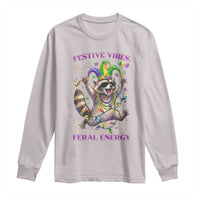 Mardi Gras Raccoon Long Sleeve Shirt Festive Vibes Feral Energy