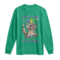 Mardi Gras Raccoon Long Sleeve Shirt Festive Vibes Feral Energy