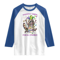 Mardi Gras Raccoon Raglan Shirt Festive Vibes Feral Energy