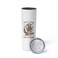 Mardi Gras Raccoon Skinny Tumbler Festive Vibes Feral Energy