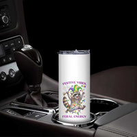 Mardi Gras Raccoon Skinny Tumbler Festive Vibes Feral Energy