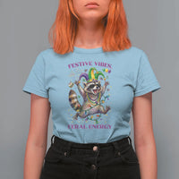 Mardi Gras Raccoon T Shirt For Women Festive Vibes Feral Energy