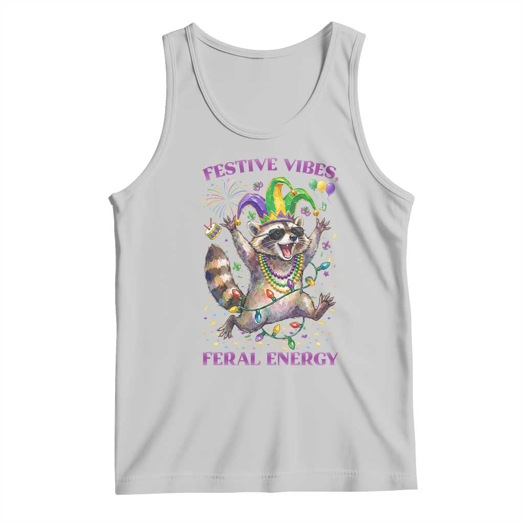 Mardi Gras Raccoon Tank Top Festive Vibes Feral Energy