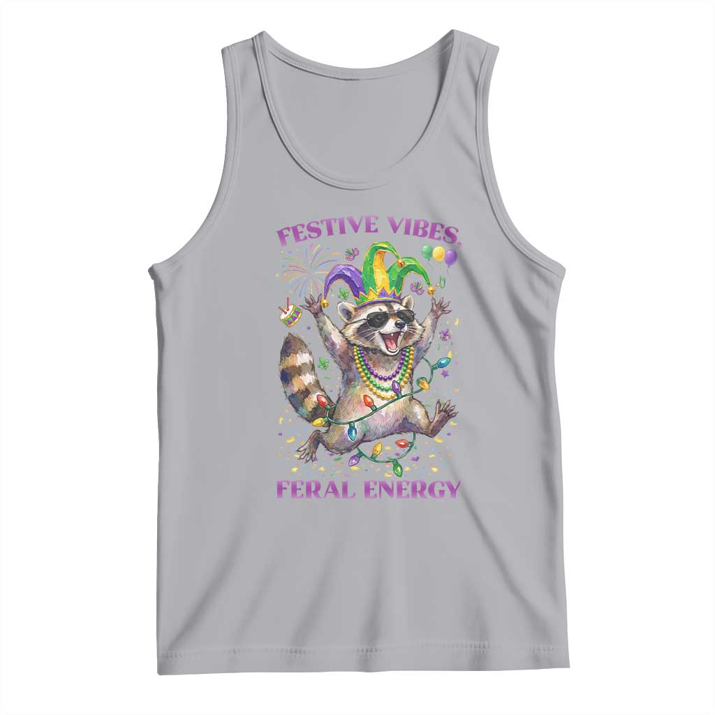 Mardi Gras Raccoon Tank Top Festive Vibes Feral Energy