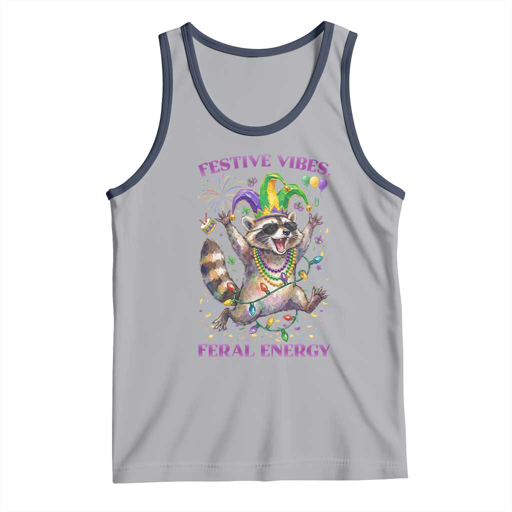 Mardi Gras Raccoon Tank Top Festive Vibes Feral Energy