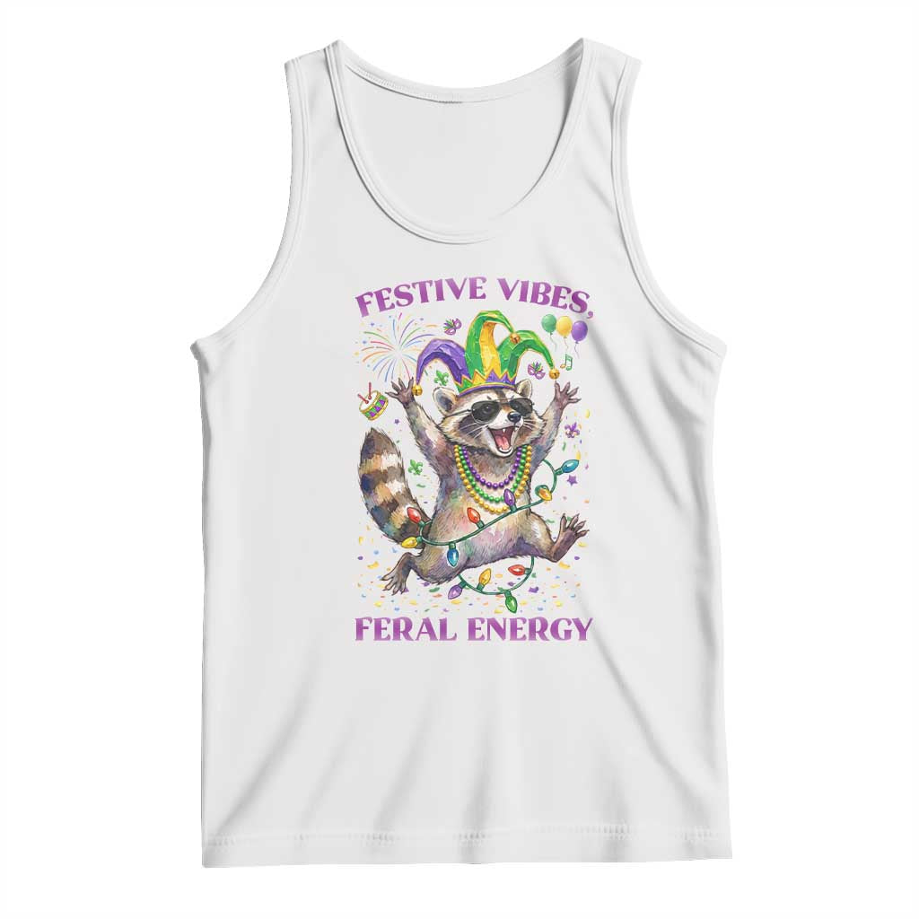 Mardi Gras Raccoon Tank Top Festive Vibes Feral Energy