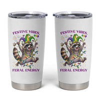 Mardi Gras Raccoon Tumbler Cup Festive Vibes Feral Energy
