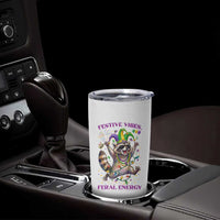 Mardi Gras Raccoon Tumbler Cup Festive Vibes Feral Energy