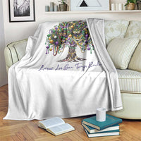 Mardi Gras Mask Tree Throw Blanket Laissez Les Bon Temps Rouler