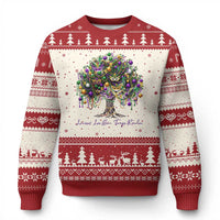 Mardi Gras Mask Tree Ugly Christmas Sweater Laissez Les Bon Temps Rouler