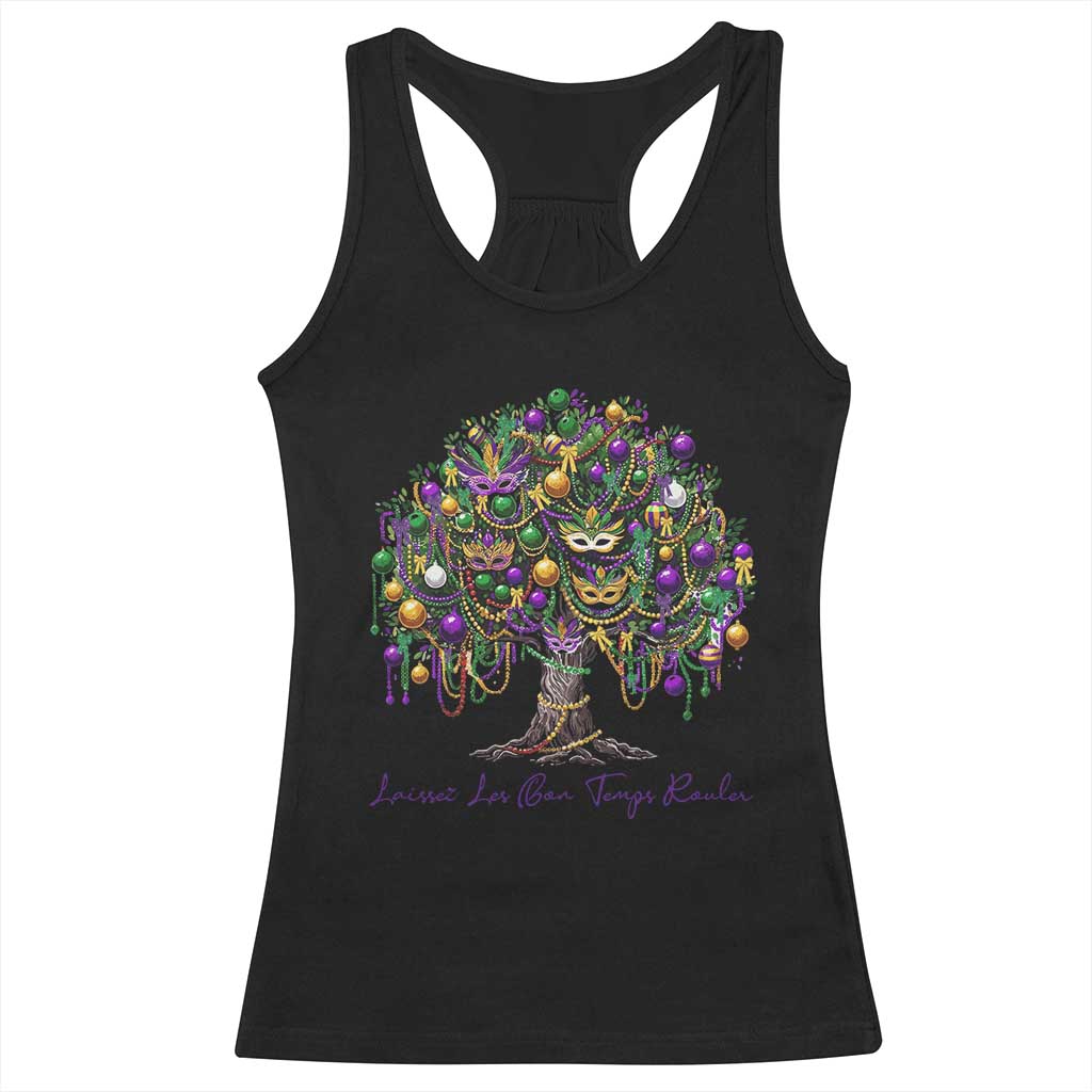 Mardi Gras Mask Tree Racerback Tank Top Laissez Les Bon Temps Rouler
